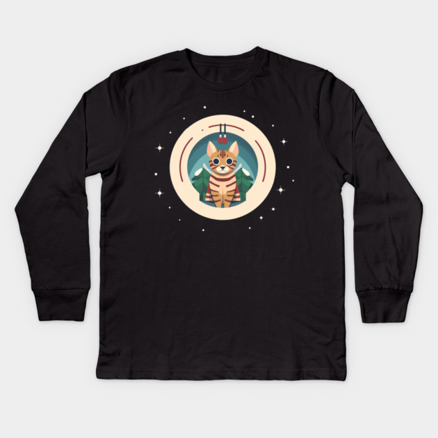 Bengal Cat Xmas Ornament, Love Cats Kids Long Sleeve T-Shirt by logiamerch