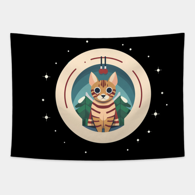 Bengal Cat Xmas Ornament, Love Cats Tapestry by logiamerch