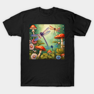 Mystical Garden II Dragonfly Utopia T-Shirt