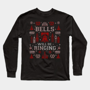 Philadelphia Bells Will Be Ringing Philly Fan Ugly Christmas Sweater Party Long Sleeve T-Shirt