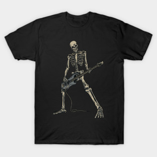 Cool Skeleton Playing Bass Music Instrument Design for Bass Guitarist and Bass Player Gift T-Shirt