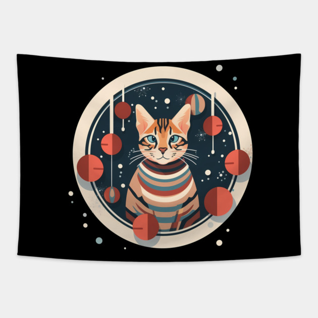 Bengal Cat Xmas Ornament, Love Cats Tapestry by logiamerch