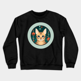 Bengal Cat Xmas Ornament, Love Cats Crewneck Sweatshirt