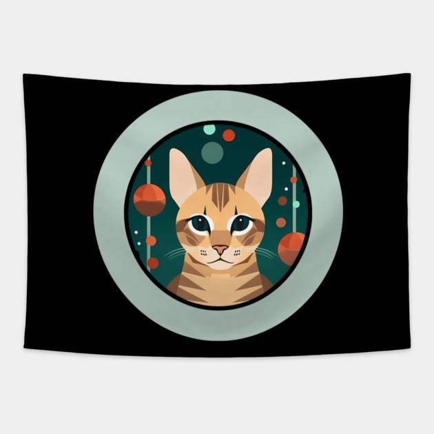 Bengal Cat Xmas Ornament, Love Cats Tapestry by logiamerch