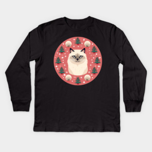 Birman Cat Xmas Ornament, Love Cats Kids Long Sleeve T-Shirt