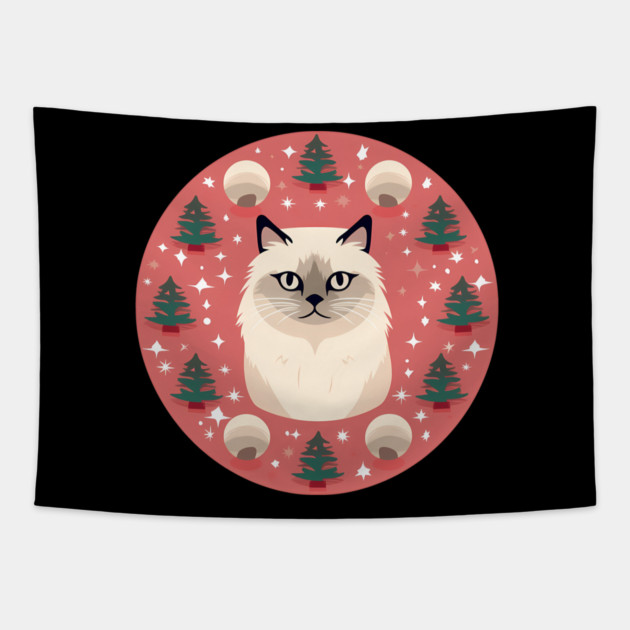 Birman Cat Xmas Ornament, Love Cats Tapestry by logiamerch