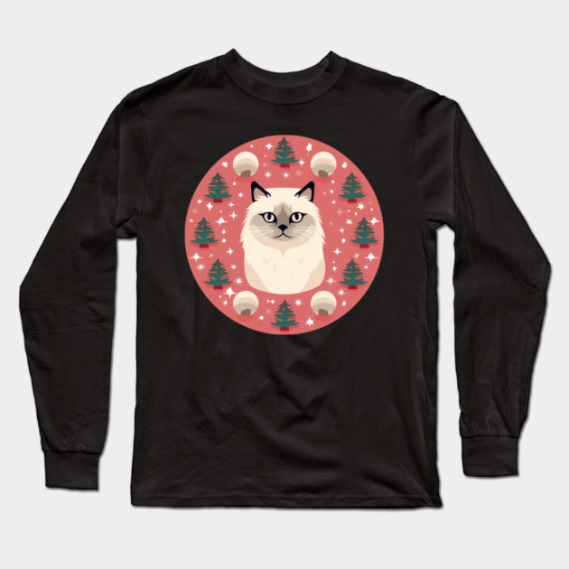 Birman Cat Xmas Ornament, Love Cats Long Sleeve T-Shirt by logiamerch