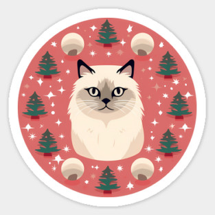 Birman Cat Xmas Ornament, Love Cats Sticker