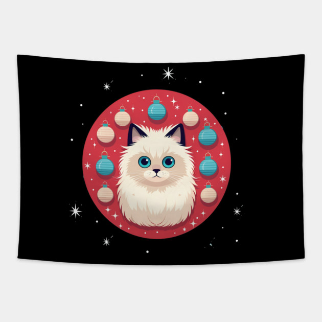 Birman Cat Xmas Ornament, Love Cats Tapestry by logiamerch