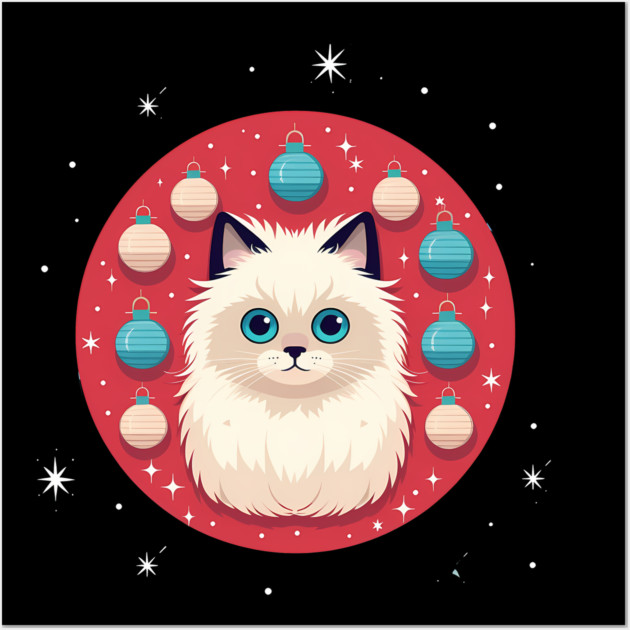 Birman Cat Xmas Ornament, Love Cats Wall Art by logiamerch