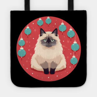 Birman Cat Xmas Ornament, Love Cats Tote