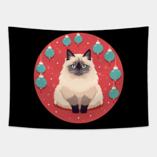 Birman Cat Xmas Ornament, Love Cats Tapestry