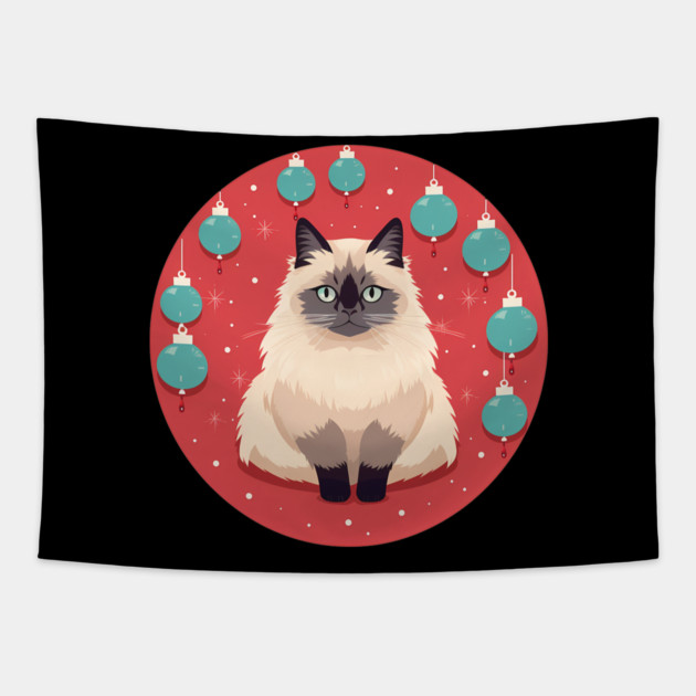 Birman Cat Xmas Ornament, Love Cats Tapestry by logiamerch
