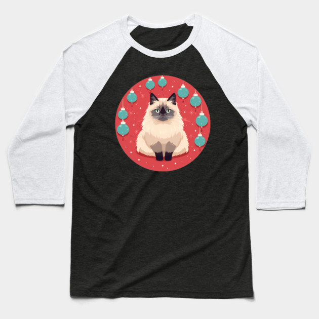 Birman Cat Xmas Ornament, Love Cats Baseball T-Shirt by logiamerch