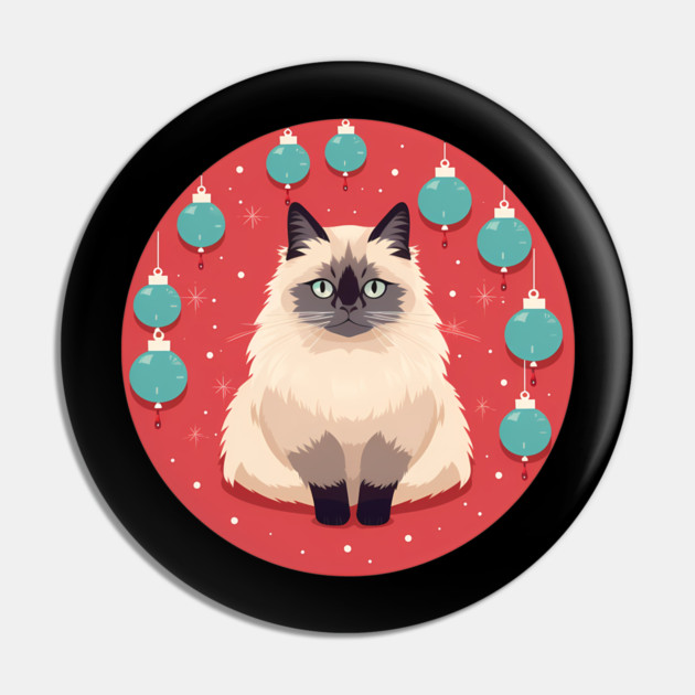 Birman Cat Xmas Ornament, Love Cats Pin by logiamerch