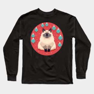 Birman Cat Xmas Ornament, Love Cats Long Sleeve T-Shirt