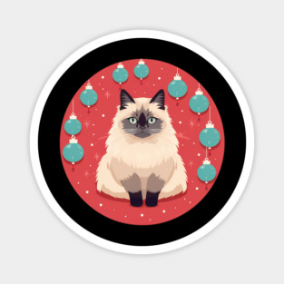 Birman Cat Xmas Ornament, Love Cats Magnet