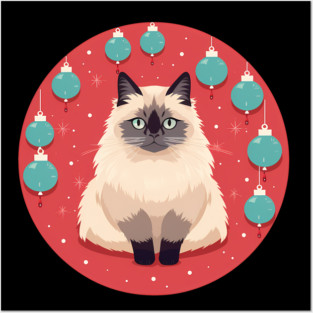 Birman Cat Xmas Ornament, Love Cats Posters and Art