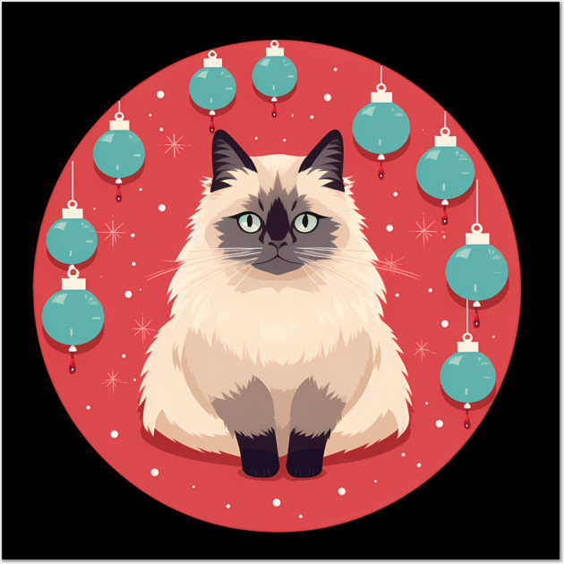 Birman Cat Xmas Ornament, Love Cats Wall Art by logiamerch