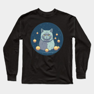British Shorthair Cat Xmas Ornament, Love Cats Long Sleeve T-Shirt