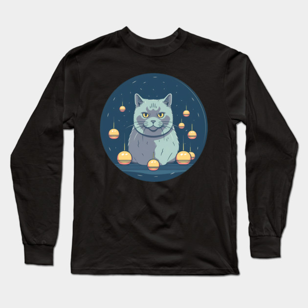 British Shorthair Cat Xmas Ornament, Love Cats Long Sleeve T-Shirt by logiamerch