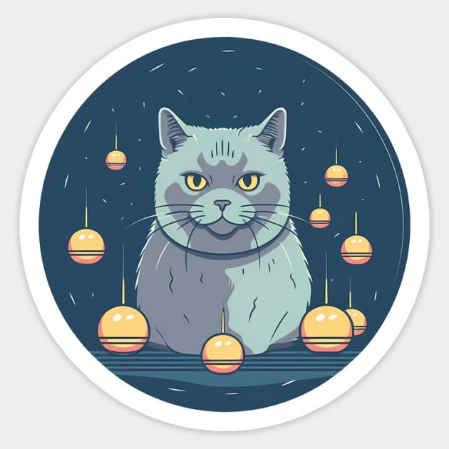 British Shorthair Cat Xmas Ornament, Love Cats Sticker by logiamerch