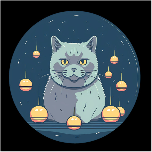 British Shorthair Cat Xmas Ornament, Love Cats Wall Art by logiamerch