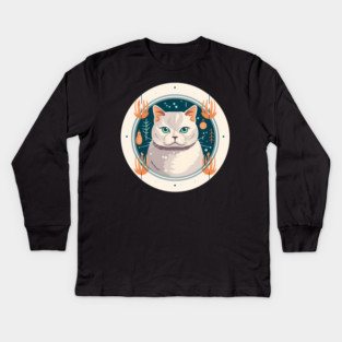British Shorthair Cat Xmas Ornament, Love Cats Kids Long Sleeve T-Shirt