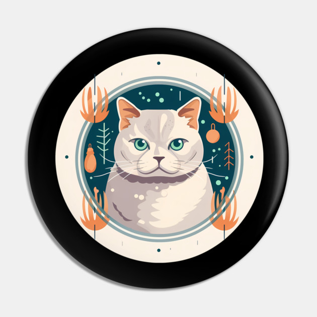British Shorthair Cat Xmas Ornament, Love Cats Pin by logiamerch