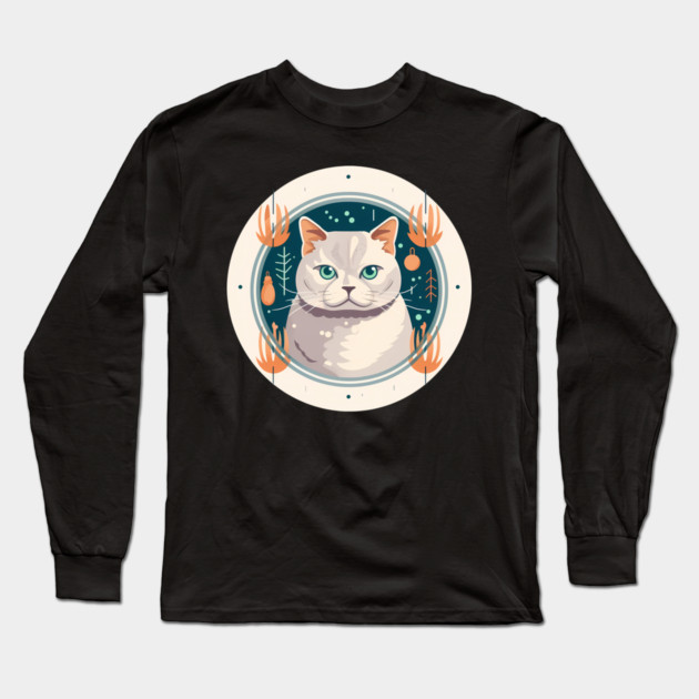 British Shorthair Cat Xmas Ornament, Love Cats Long Sleeve T-Shirt by logiamerch