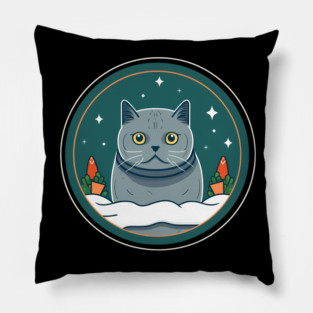British Shorthair Cat Xmas Ornament, Love Cats Pillow