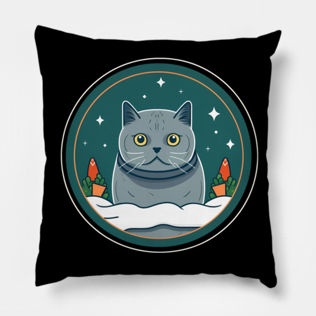 British Shorthair Cat Xmas Ornament, Love Cats Pillow by logiamerch