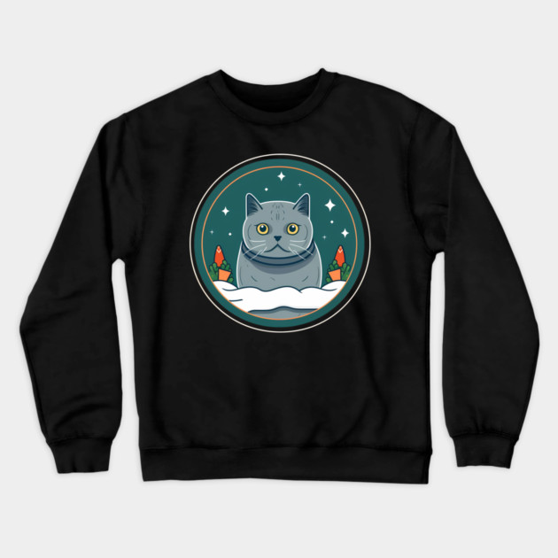 British Shorthair Cat Xmas Ornament, Love Cats Crewneck Sweatshirt by logiamerch