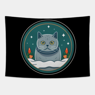 British Shorthair Cat Xmas Ornament, Love Cats Tapestry