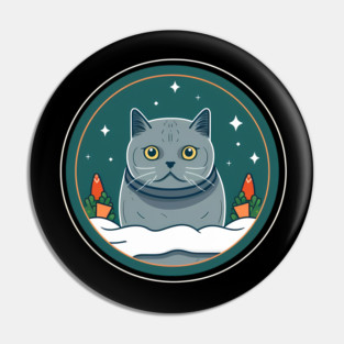 British Shorthair Cat Xmas Ornament, Love Cats Pin
