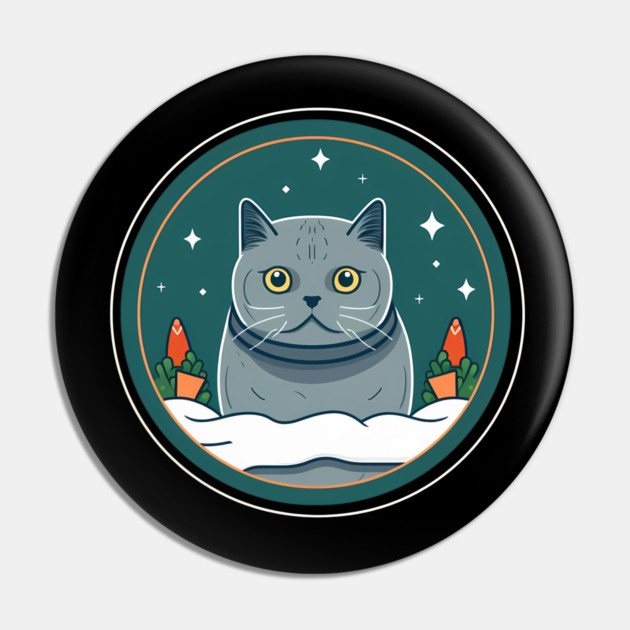 British Shorthair Cat Xmas Ornament, Love Cats Pin by logiamerch