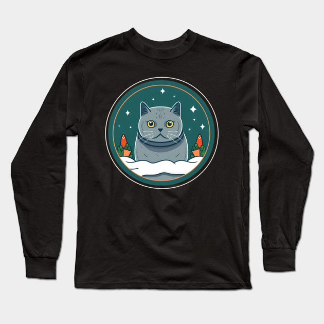 British Shorthair Cat Xmas Ornament, Love Cats Long Sleeve T-Shirt by logiamerch