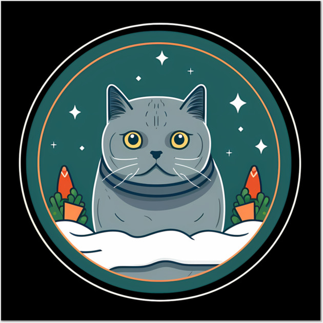 British Shorthair Cat Xmas Ornament, Love Cats Wall Art by logiamerch