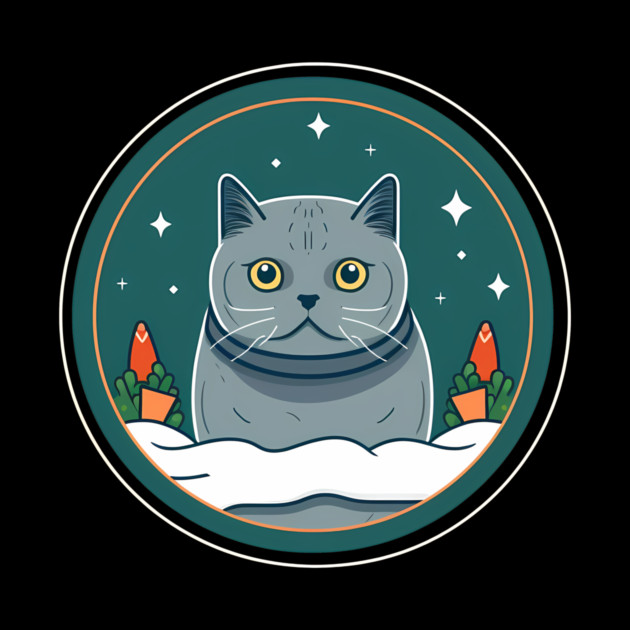British Shorthair Cat Xmas Ornament, Love Cats by logiamerch