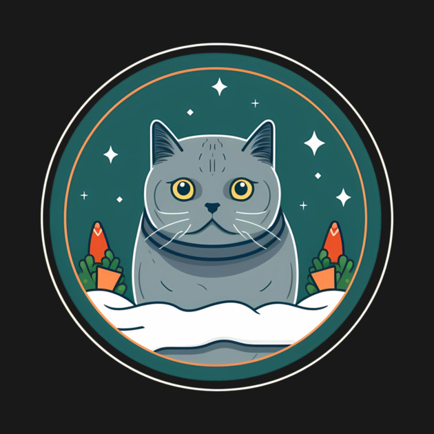 British Shorthair Cat Xmas Ornament, Love Cats by logiamerch