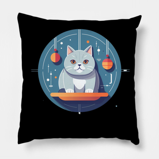 British Shorthair Cat Xmas Ornament, Love Cats Pillow by logiamerch