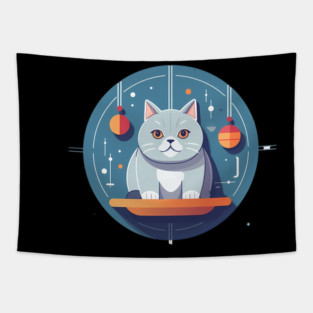 British Shorthair Cat Xmas Ornament, Love Cats Tapestry