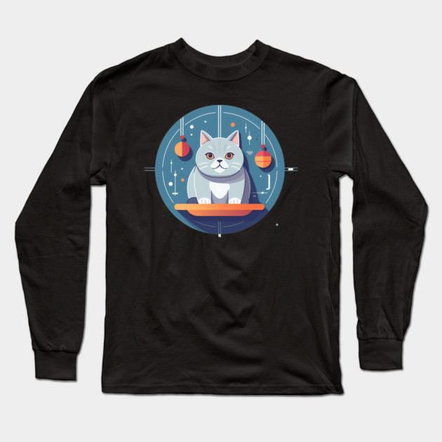 British Shorthair Cat Xmas Ornament, Love Cats Long Sleeve T-Shirt by logiamerch