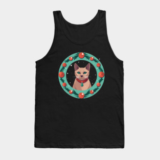 Burmese Cat Xmas Ornament, Love Cats Tank Top