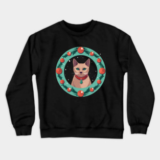 Burmese Cat Xmas Ornament, Love Cats Crewneck Sweatshirt