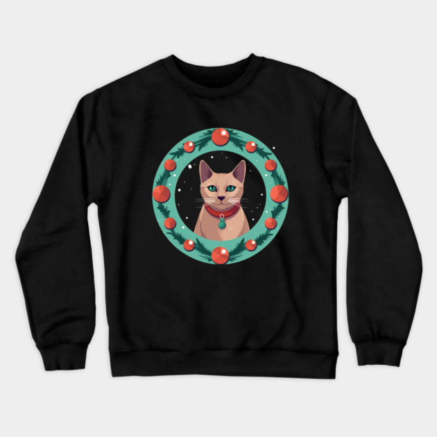 Burmese Cat Xmas Ornament, Love Cats Crewneck Sweatshirt by logiamerch