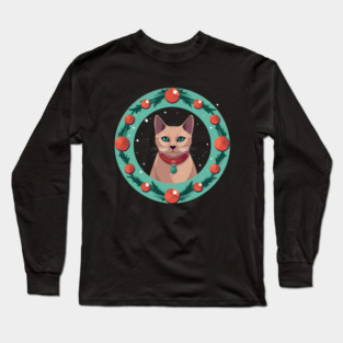 Burmese Cat Xmas Ornament, Love Cats Long Sleeve T-Shirt