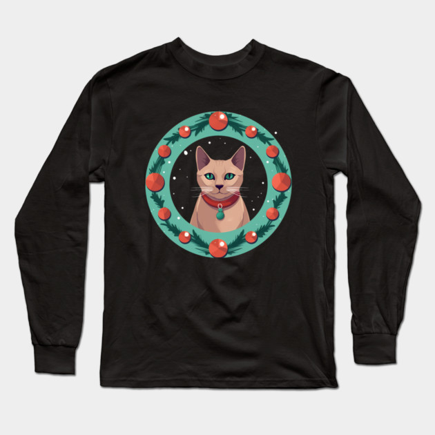 Burmese Cat Xmas Ornament, Love Cats Long Sleeve T-Shirt by logiamerch