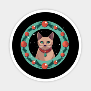 Burmese Cat Xmas Ornament, Love Cats Magnet