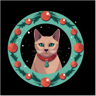 Burmese Cat Xmas Ornament, Love Cats Posters and Art